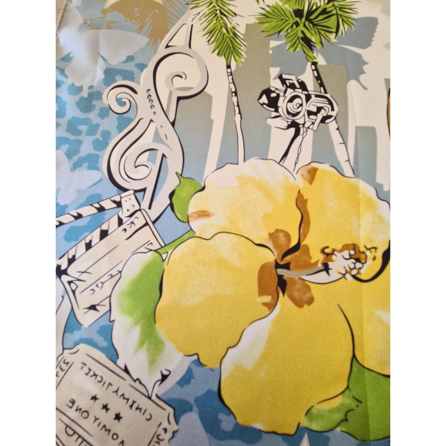 Luxury Double Sided Silk Twill Scarf "La Fureur De L’Art"