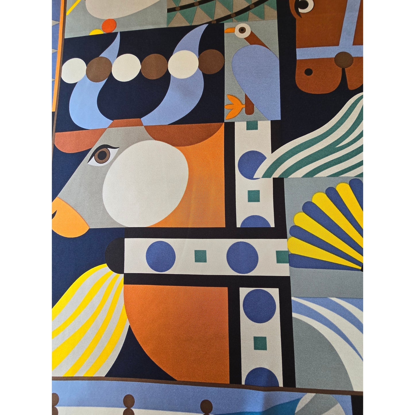 Luxury Silk Twill Scarf "L'Arche De Noé"