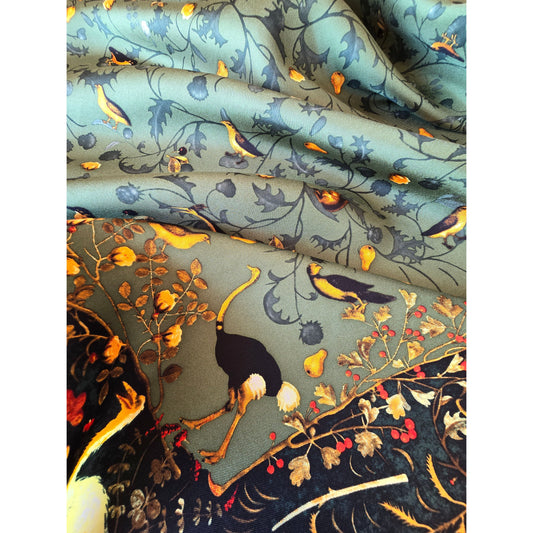 Luxury Silk Twill Scarf "L’Envol De Kinshasa"