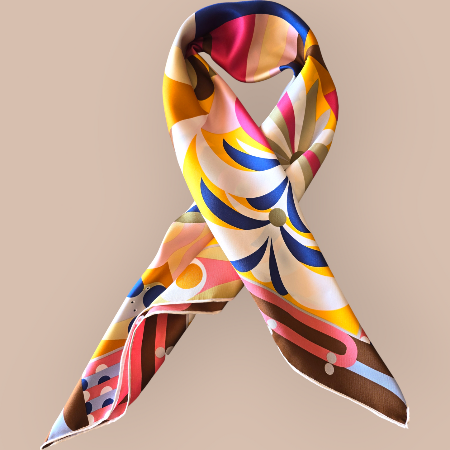 Luxury Silk Twill Scarf "L'Arche De Noé"