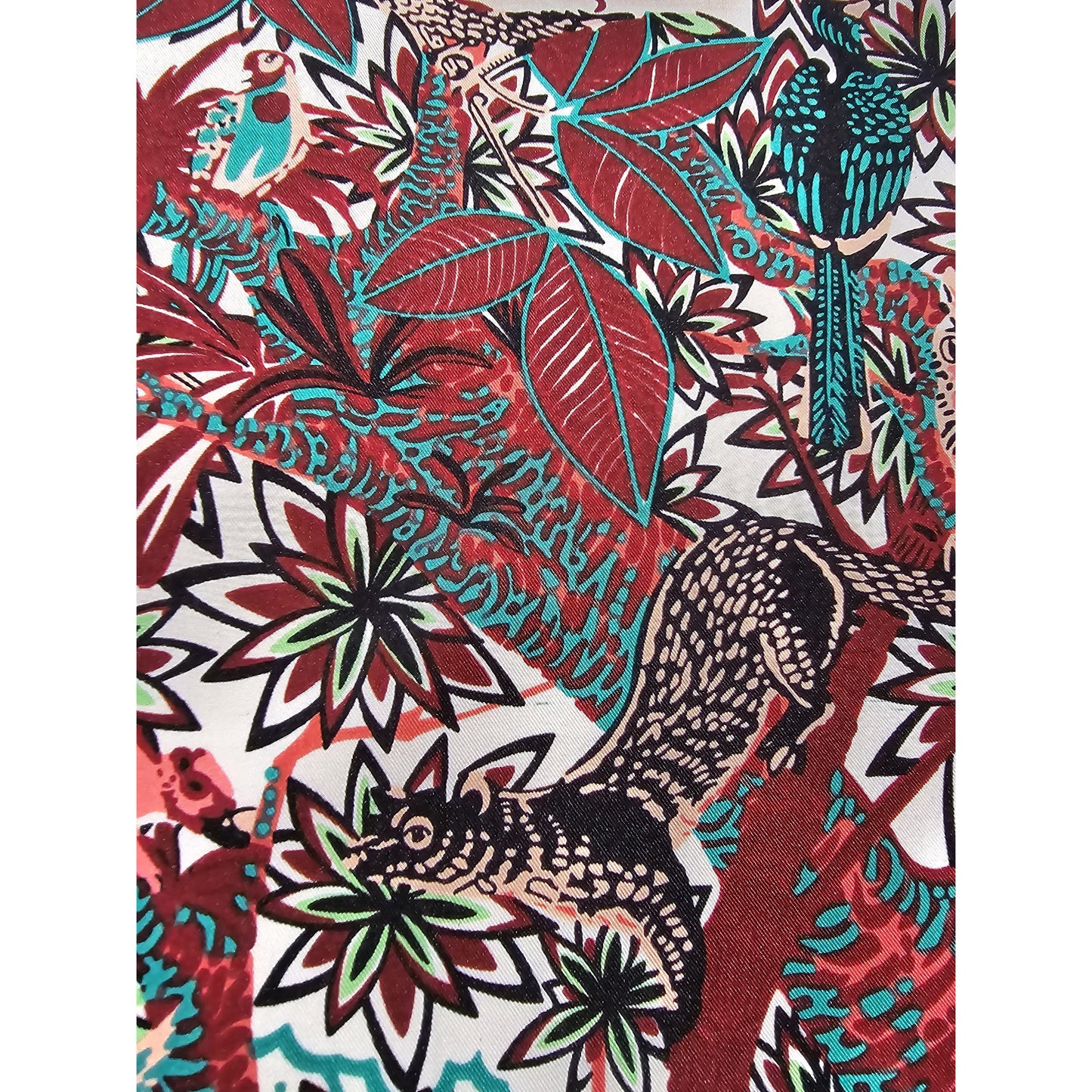100% Twill Silk Scarf "Tiger In The Forest"