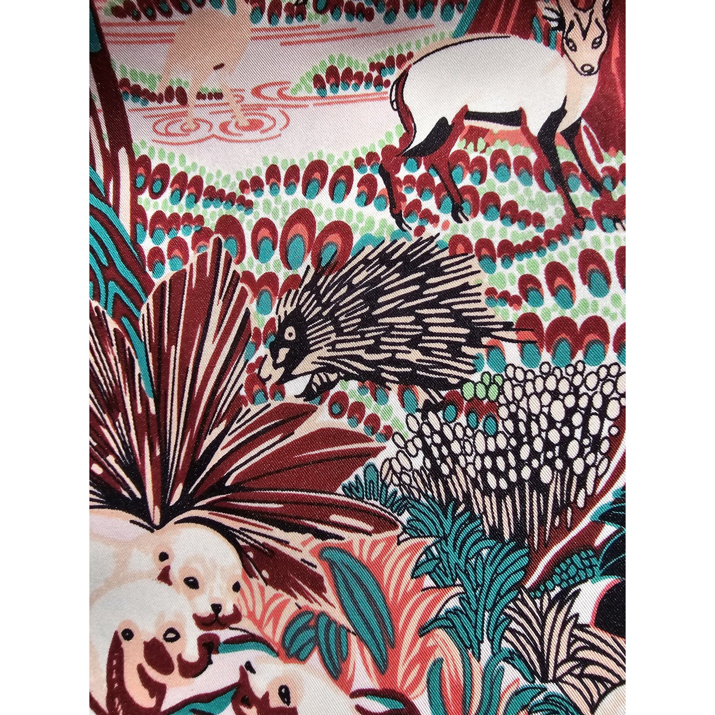 100% Twill Silk Scarf "Tiger In The Forest"