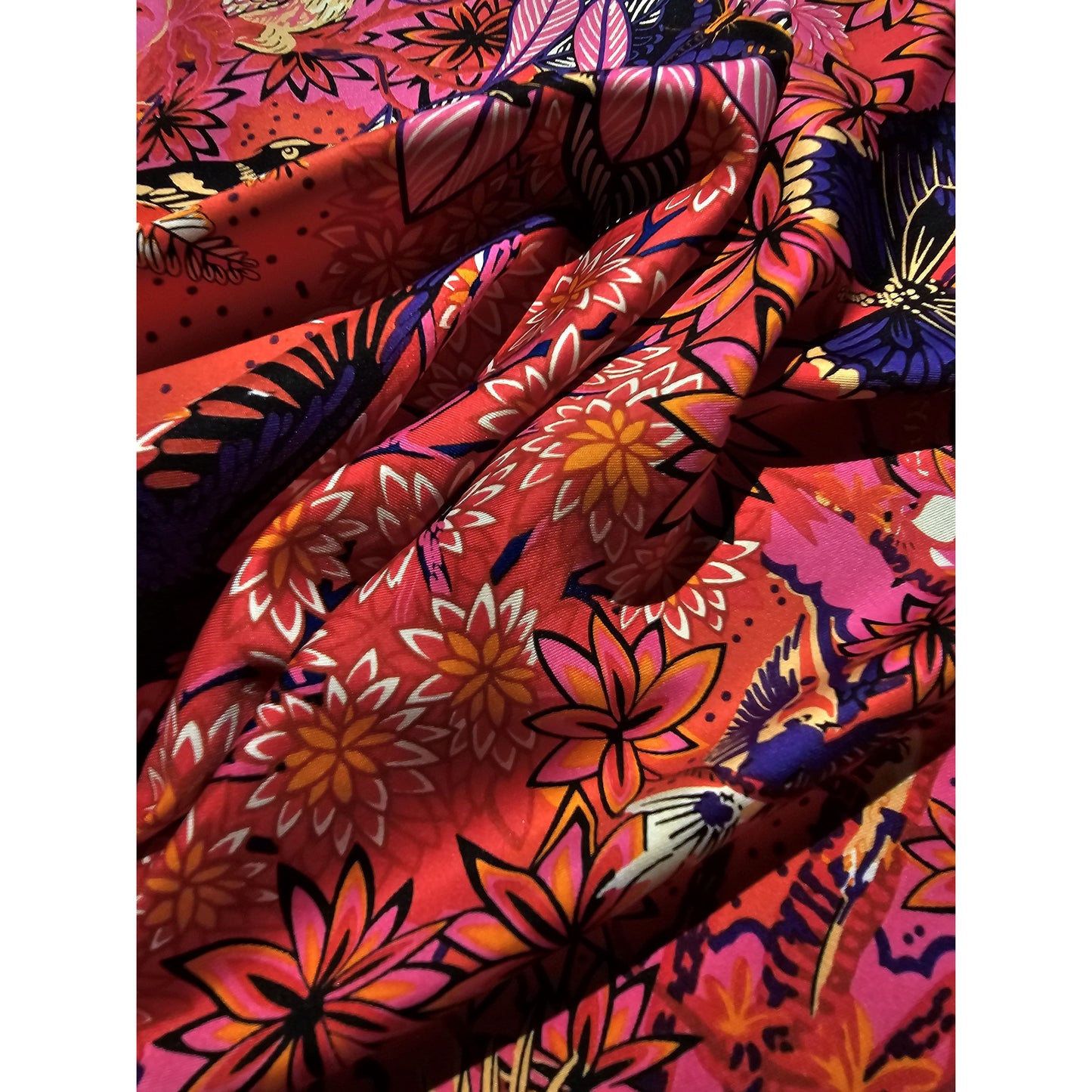 100% Twill Silk Scarf "Tiger In The Forest"