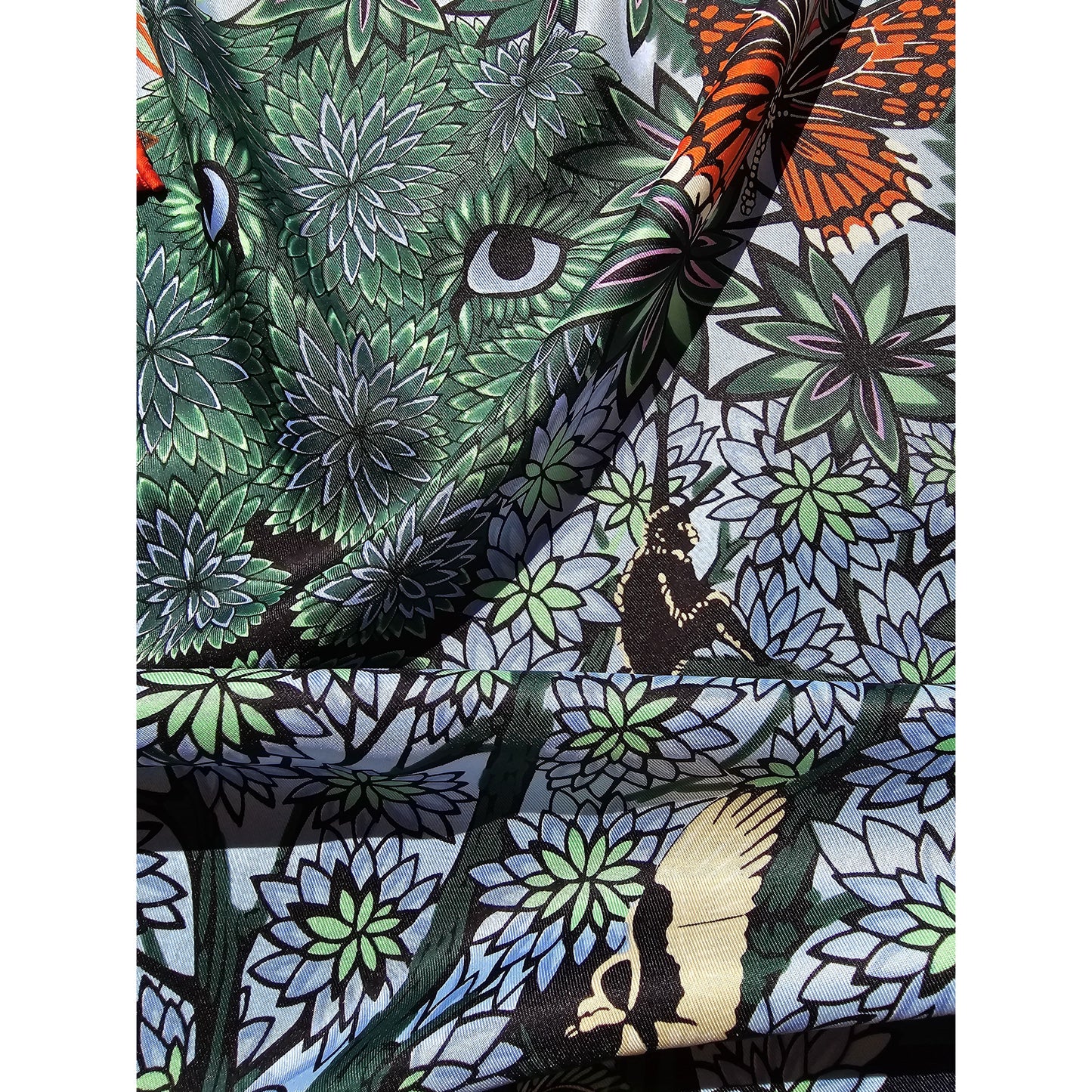 100% Twill Silk Scarf "Tiger In The Forest"