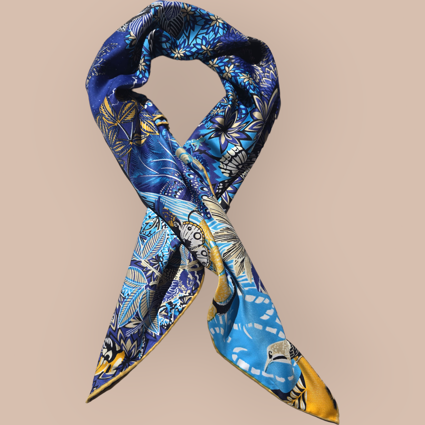 100% Twill Silk Scarf "Tiger In The Forest"