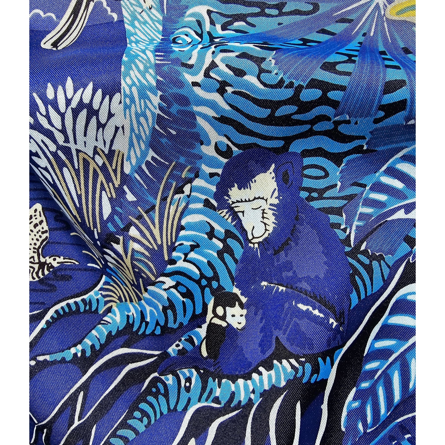 100% Twill Silk Scarf "Tiger In The Forest"