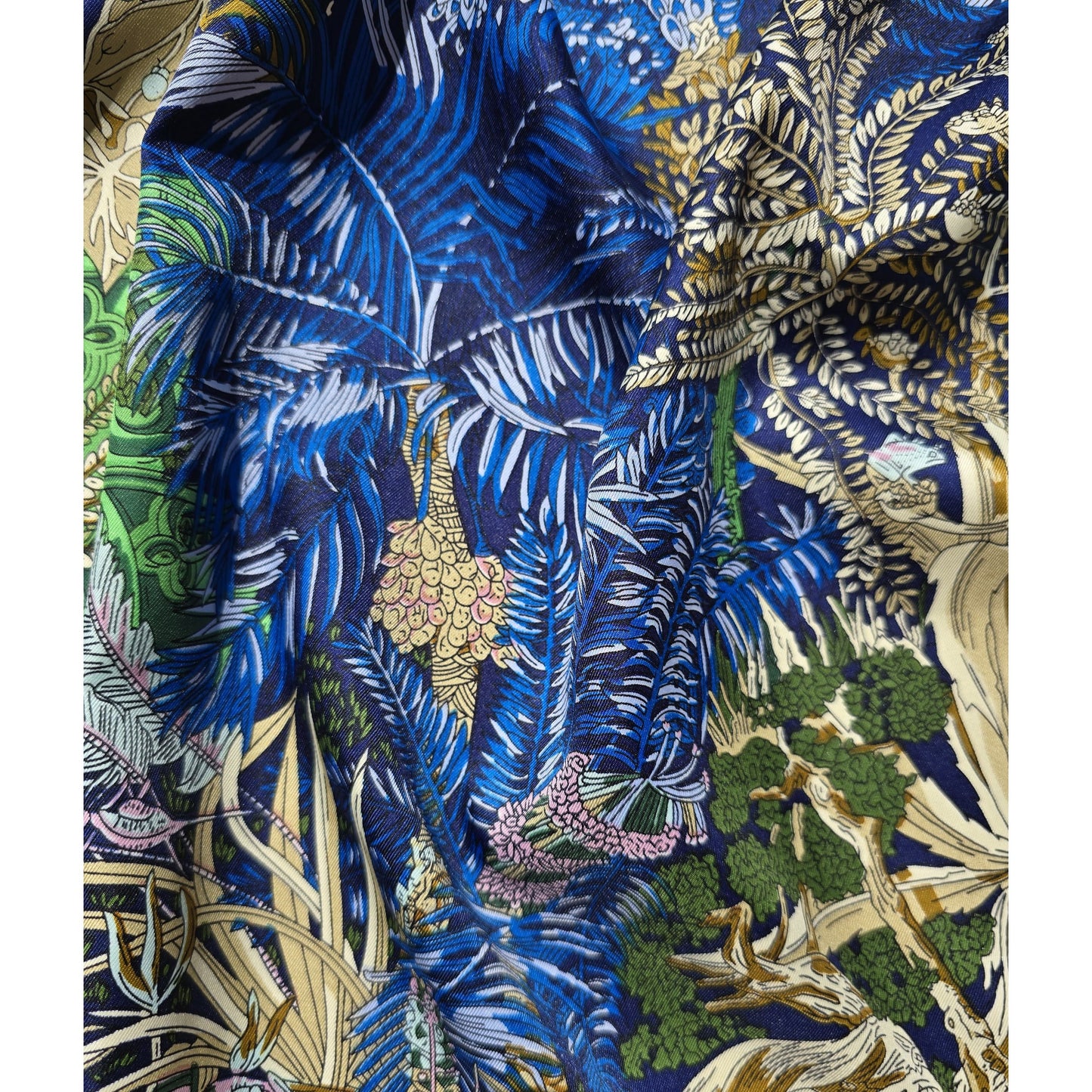 100% Twill Silk Scarf "Jungle Castle"