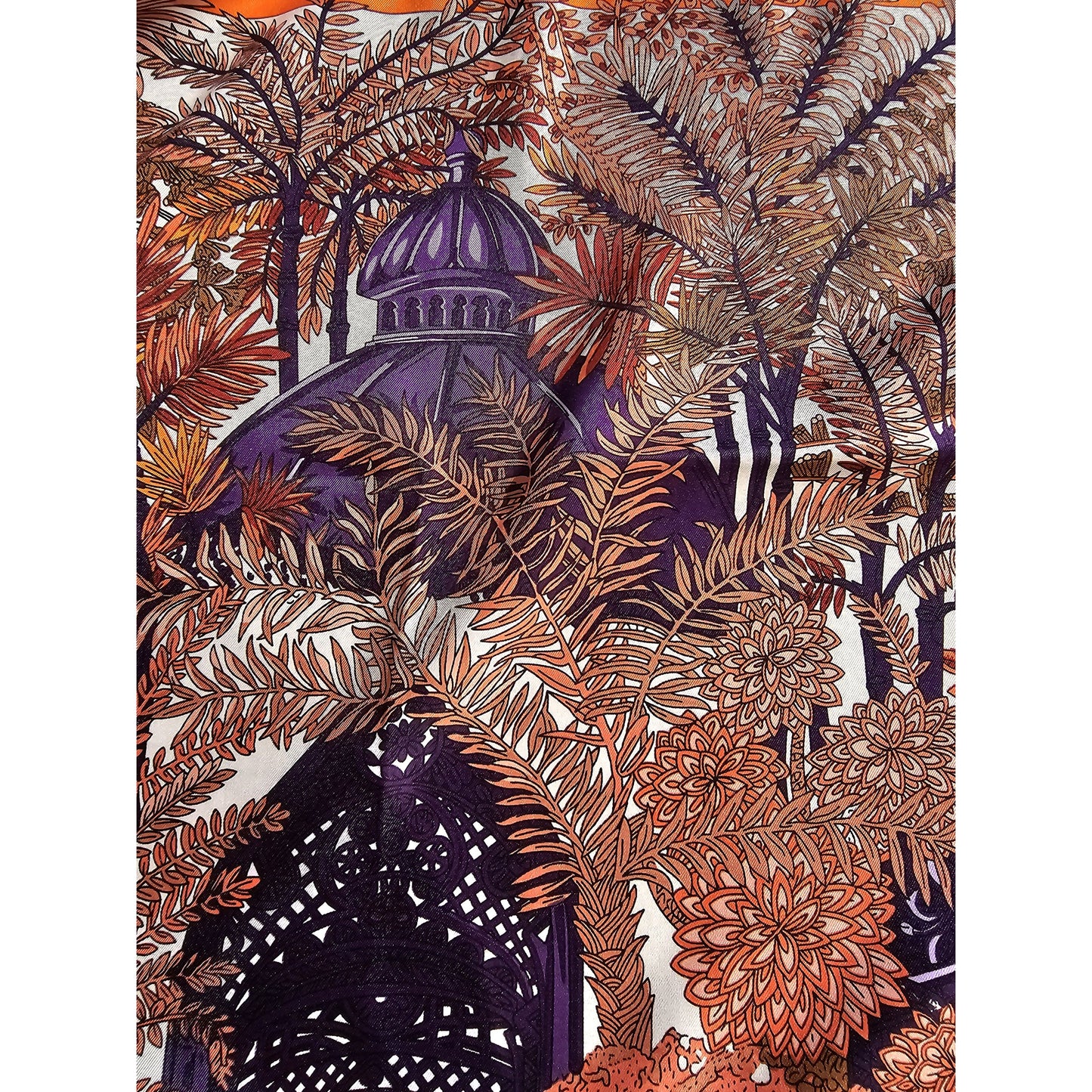 100% Twill Silk Scarf "Jungle Castle"