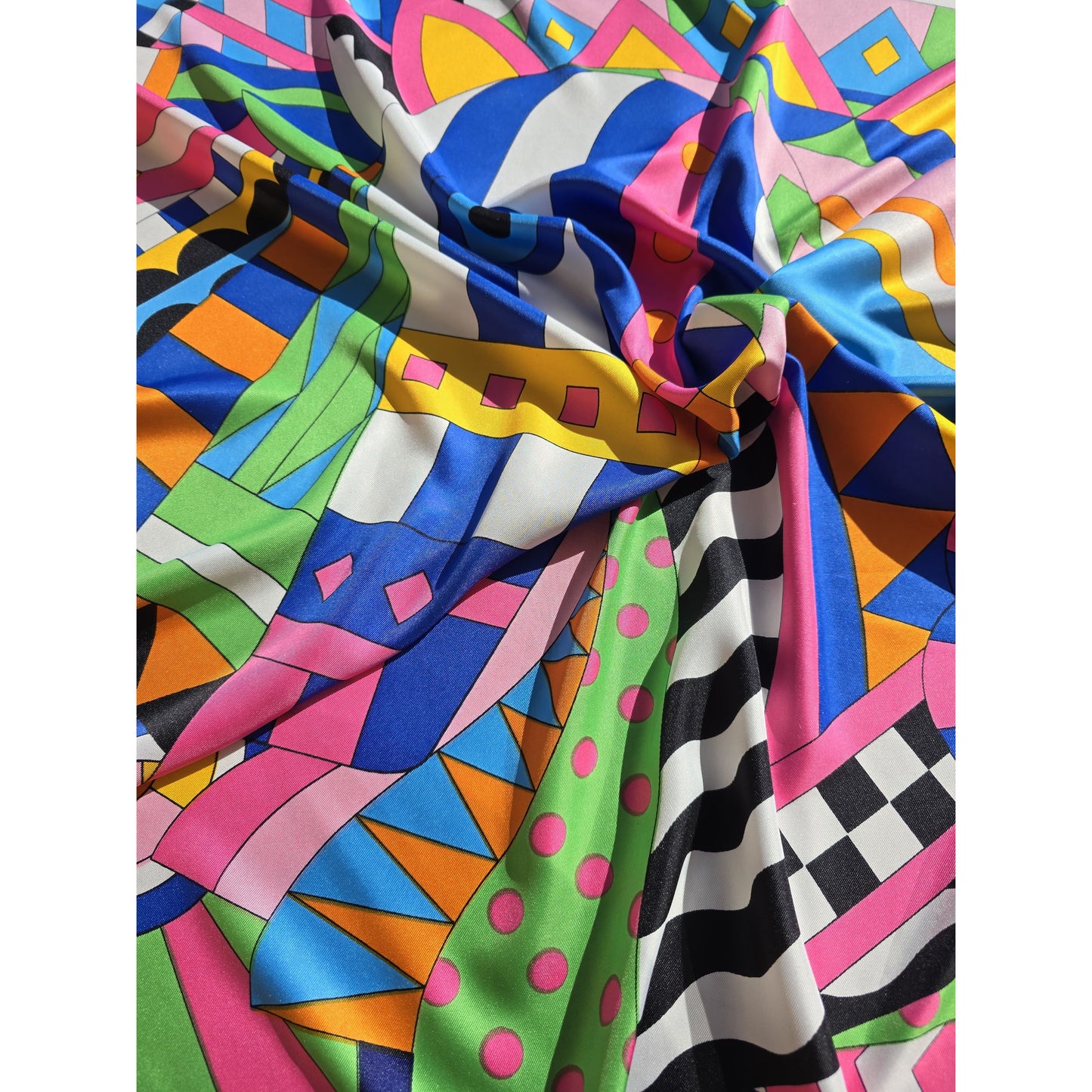 Pure Twill Silk Square Scarf 90cmx90cm "Abstract Horse"