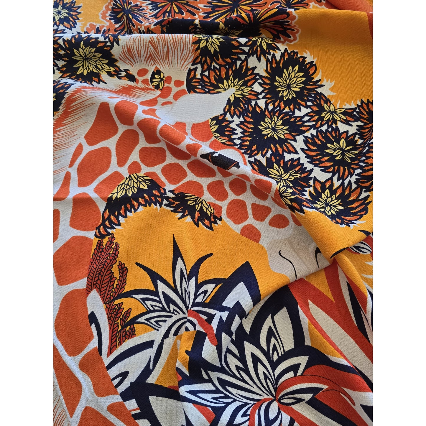 Silk Cashmere Shawl "Giraffes"