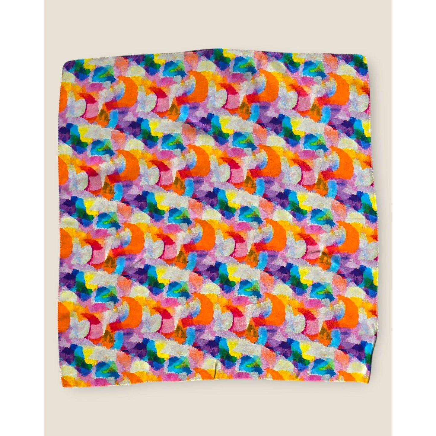 Pure Silk Crepe De Chine Square Scarf "Soleil voilé"