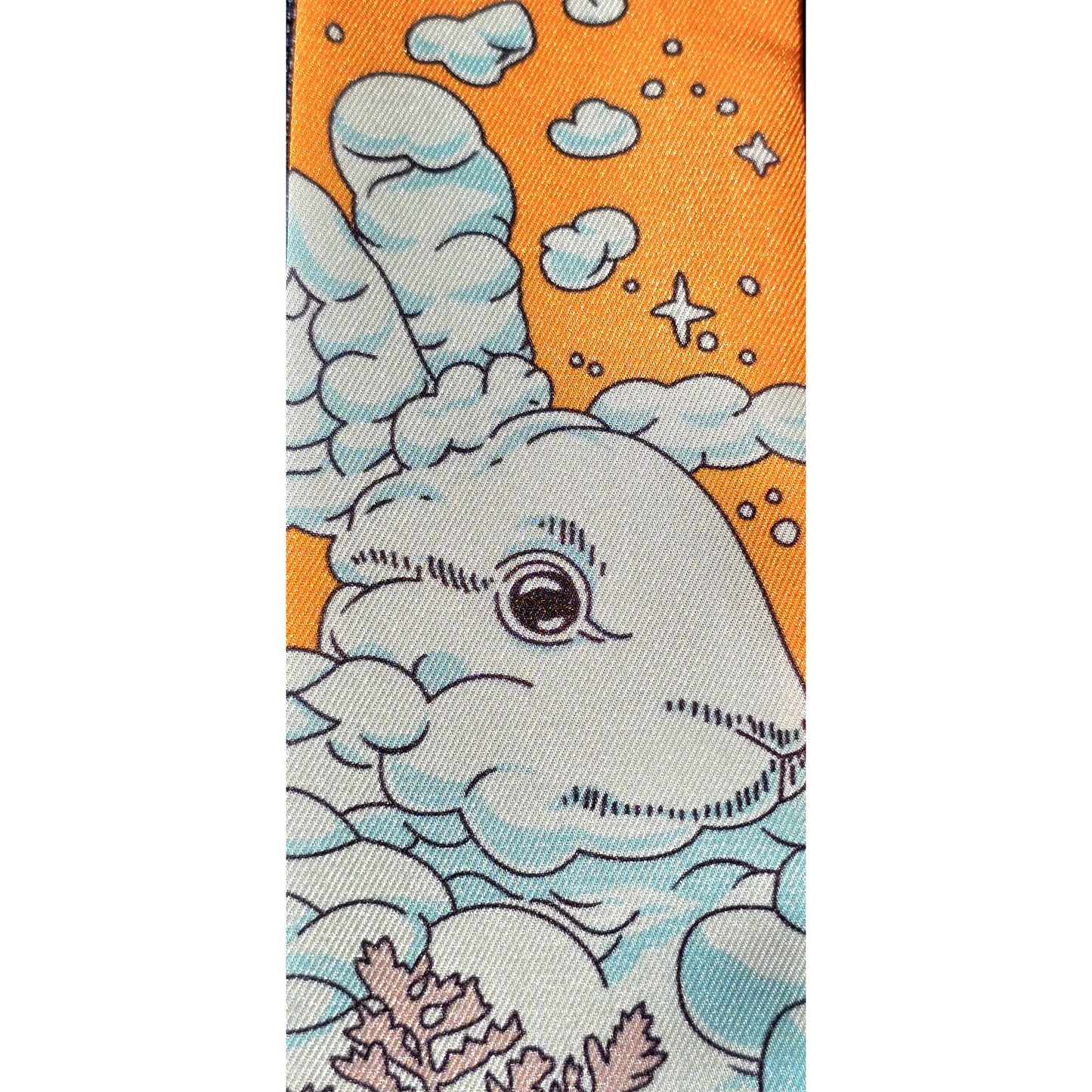 Twill Silk Long Scarf "Royaume Des Nuages"