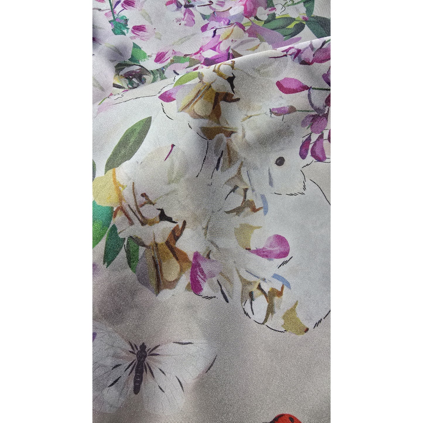 Pure Square Silk Twill Scarf "L'Amour Printanier"