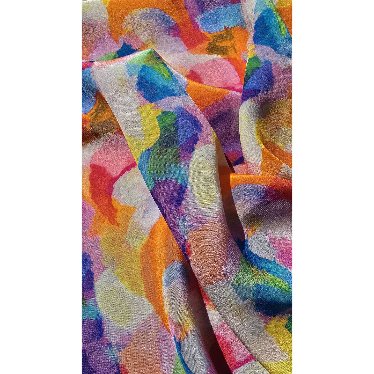 Pure Silk Crepe De Chine Square Scarf "Soleil voilé"