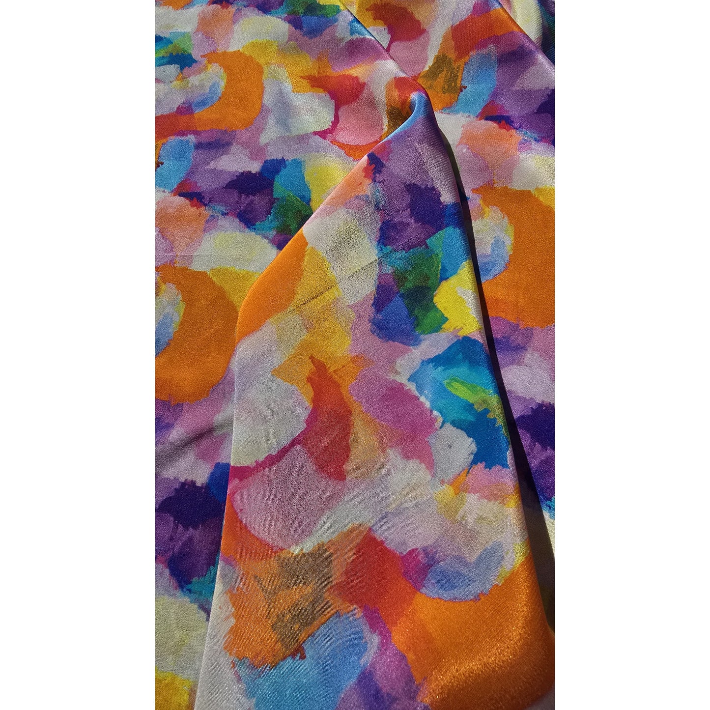 Pure Silk Crepe De Chine Square Scarf "Soleil voilé"