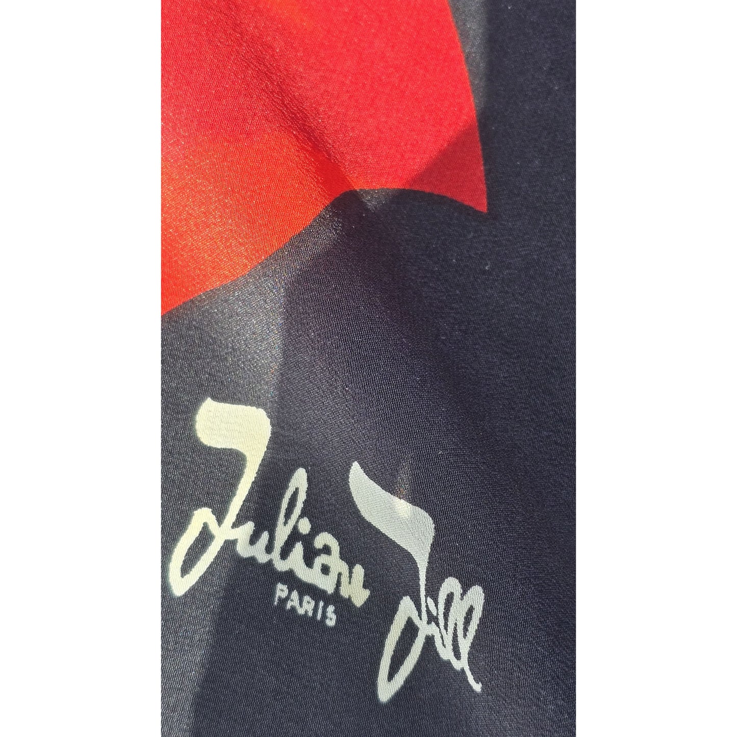 Vintage Collectible Pure 100% Silk Designer Julian Jill Paris Hand Rolled edges