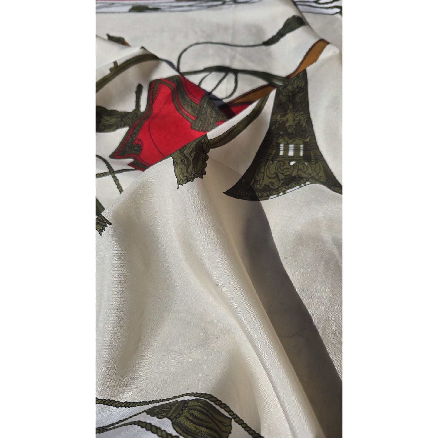 Vintage Francesco de Carolis Pure Silk Scarf , French Equestrian Motif, 1970s