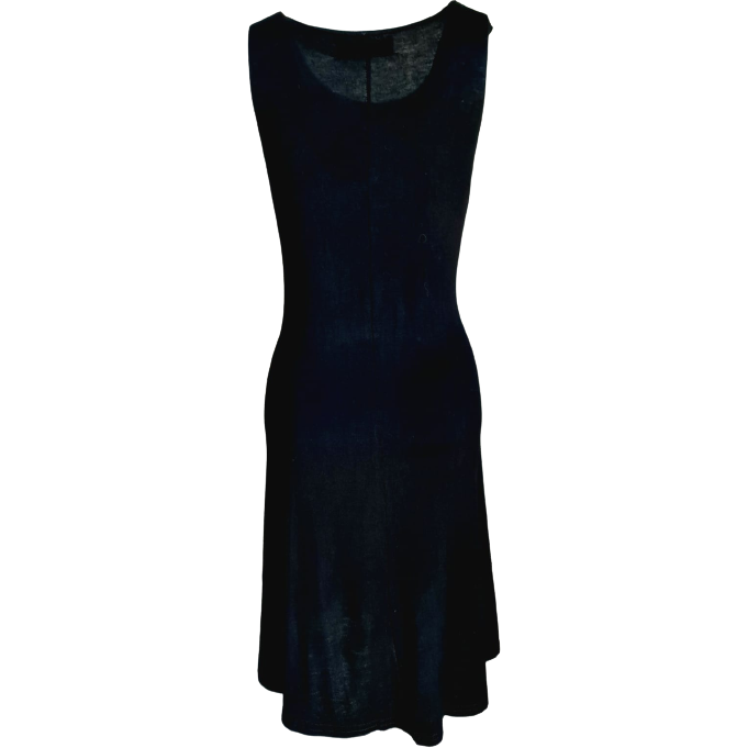 Black light jersey summer dress with flowers embroidery