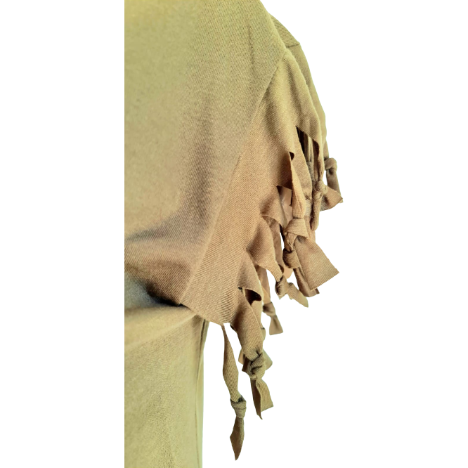 Khaki Green "Leo" T-Shirt For Ladies With Leopard Embroidery Patch And Metal Trim