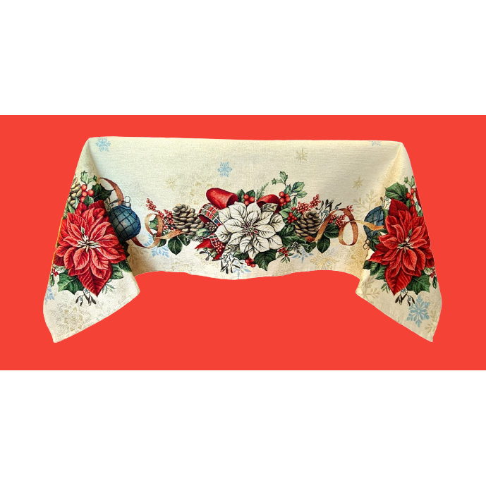 Luxury square jacquard tablecloth “Etoile de Noël”