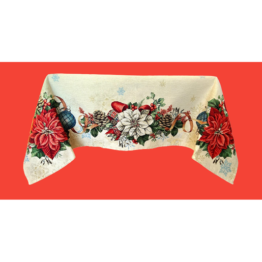 Luxury square jacquard tablecloth  “Etoile de Noël”
