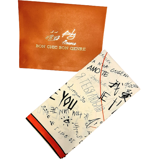 100% Twill Silk Scarf "Je T'Aime"