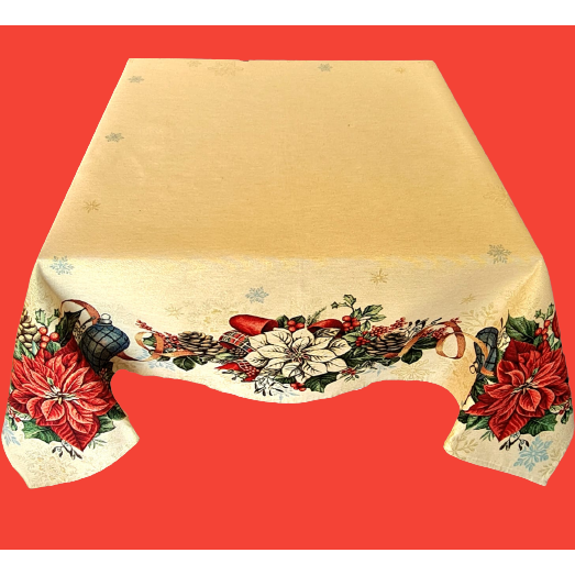 Luxury square jacquard tablecloth  “Etoile de Noël”