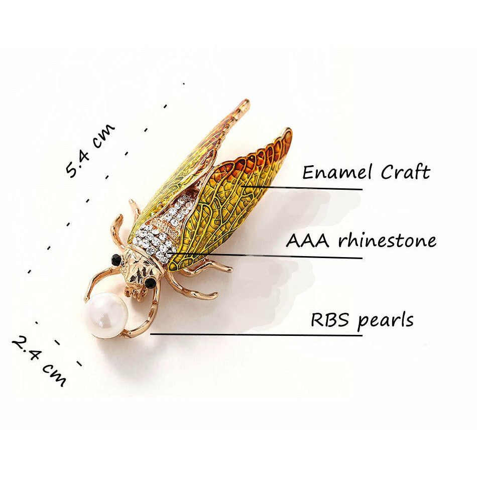 Enamel Cicada Brooch
