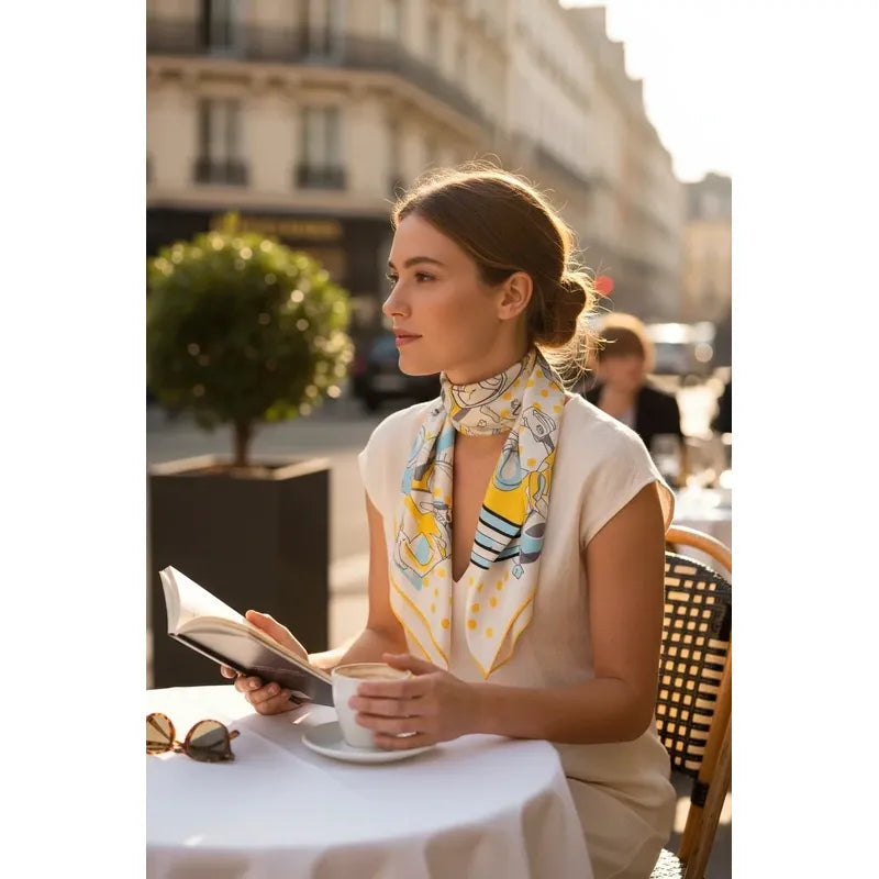 100% Twill Silk Scarf "Manège"