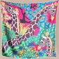 Luxury Double Sided Twill Silk Scarf "Giraffes"