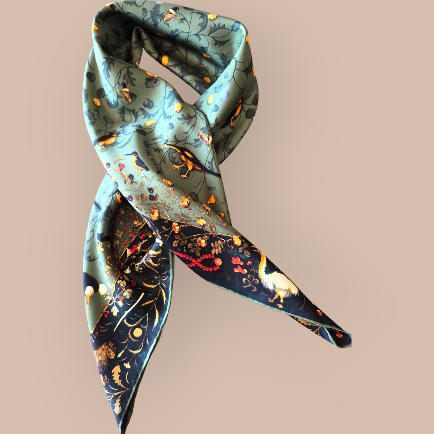 Luxury Silk Twill Scarf "L’Envol De Kinshasa"