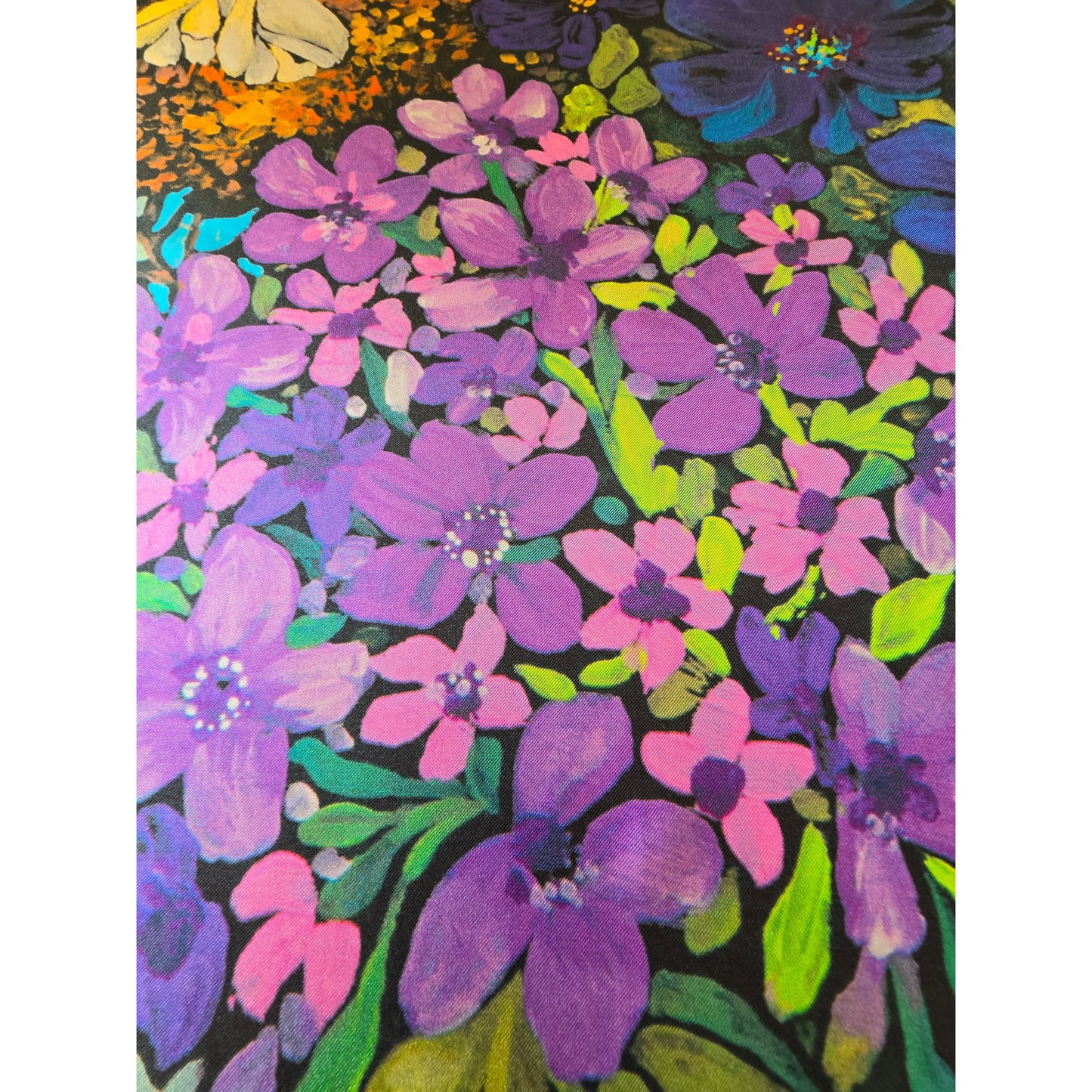 Luxury Silk Twill Scarf "Le Royaume Floral"