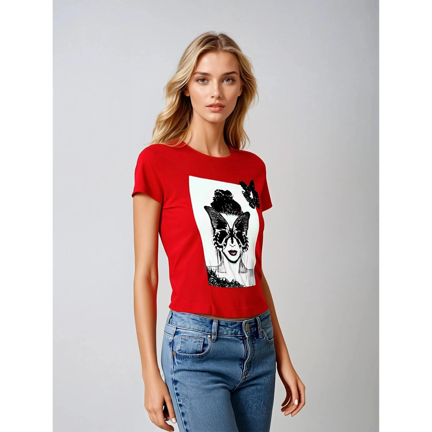 "Bold Red Butterfly" Graphic T-Shirt