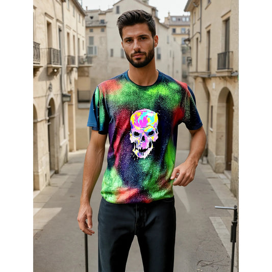 "Psychedelic Skull" Graphic T-Shirt