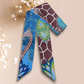 Twill Silk Long Scarf "Giraffes"