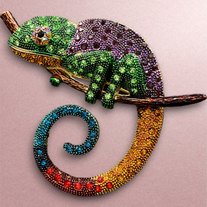 Large Chameleon Brooch