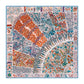 Pure Twill Silk Square Scarf 90cmx90cm "La Plage Florale"