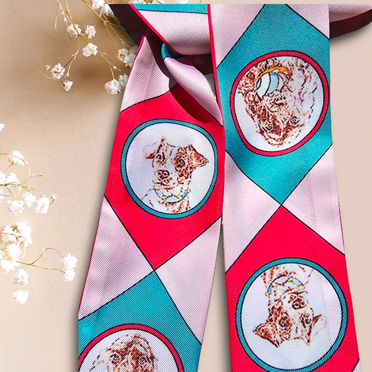 Polyester Scarf "Dogs"