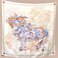 Luxury Pure Silk Twill Scarf "Le Percheron Endiablé"