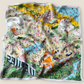 Luxury Pure Mulberry Silk Scarf "Les Vacances Imaginaires"