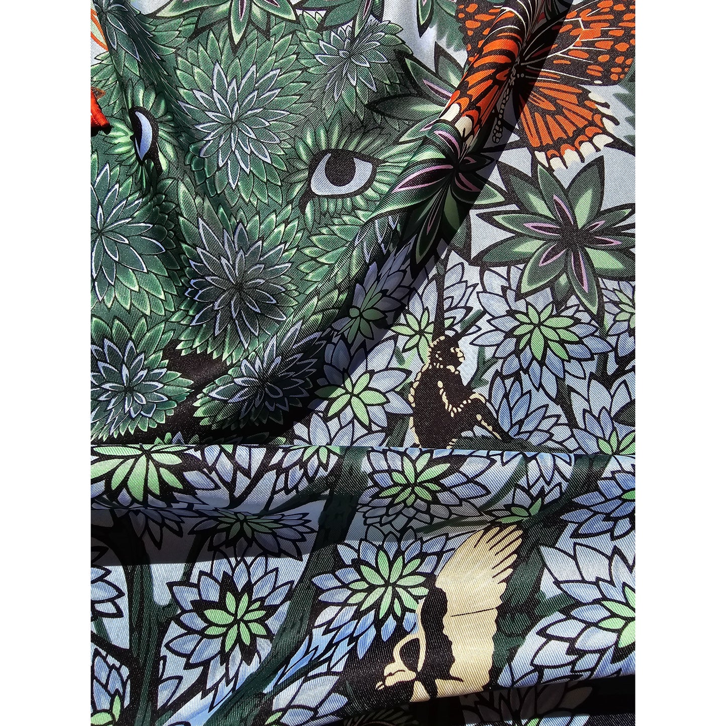 100% Twill Silk Scarf  "Tiger In The Forest"