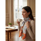 100% Satin Silk Scarf "Royaume Des Nuages"