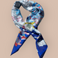 100% Satin Silk Scarf "Royaume Des Nuages"