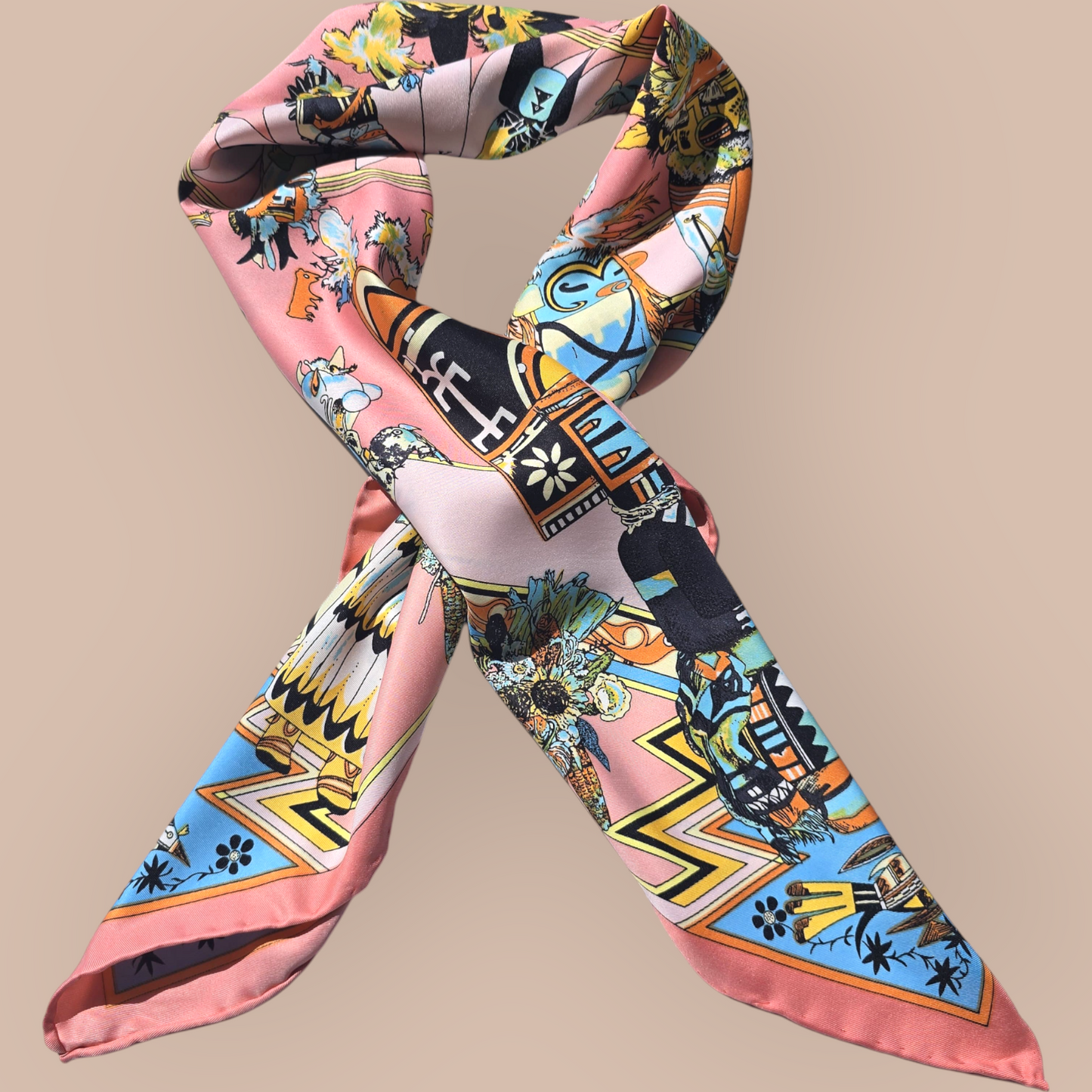 100% Twill Silk Scarf "Viracocha"