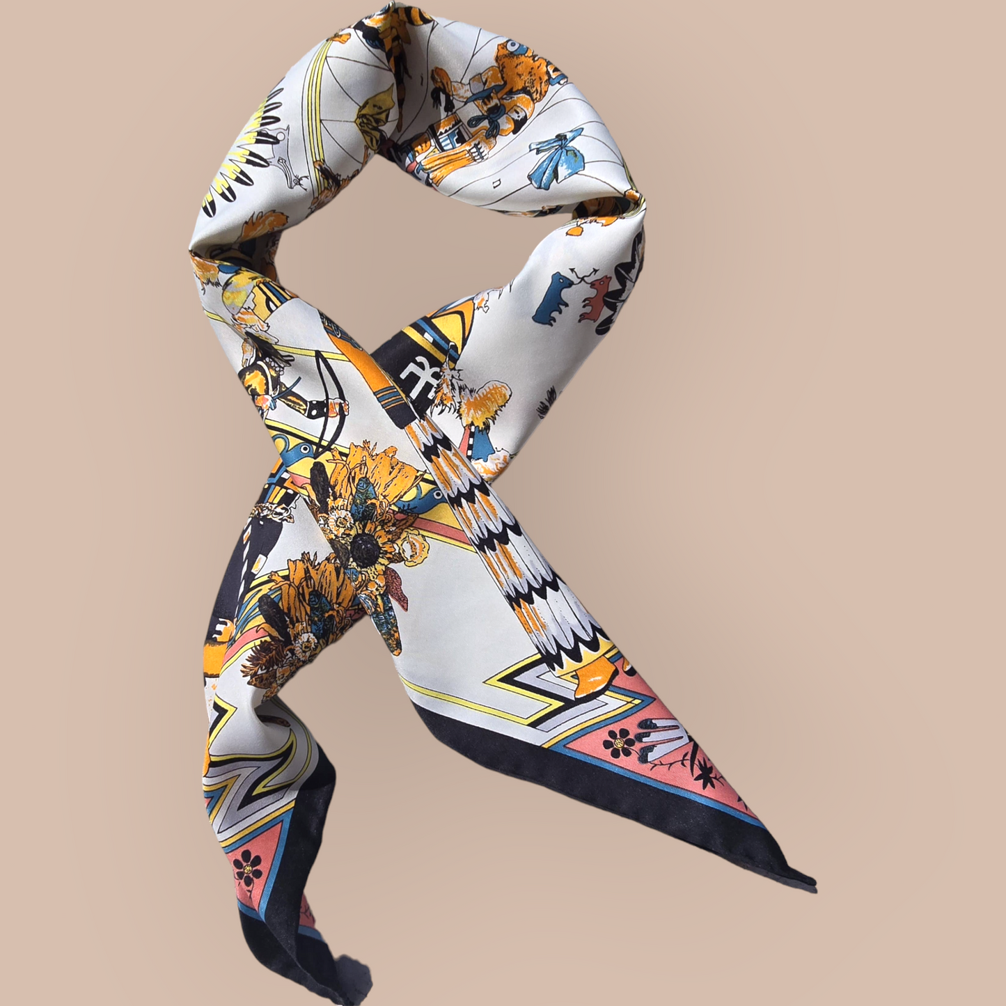 100% Twill Silk Scarf "Viracocha"