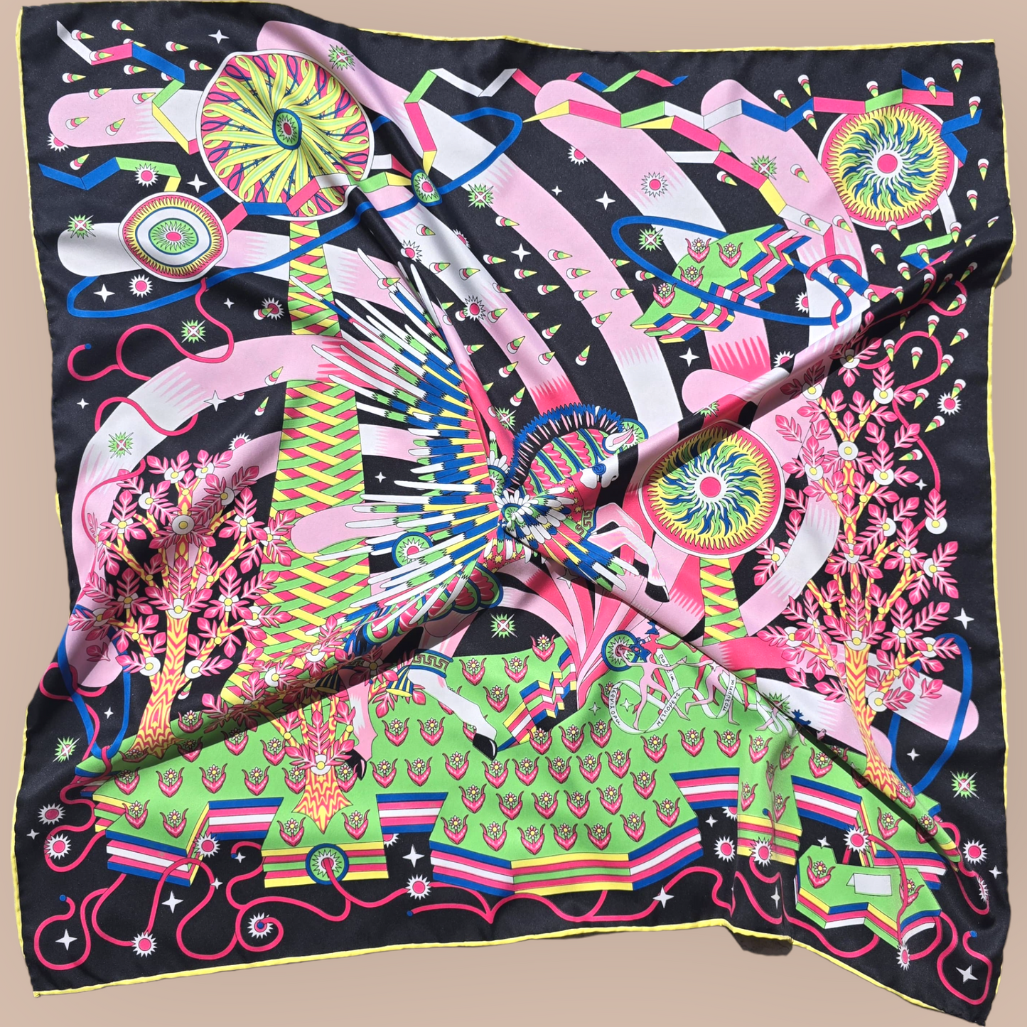 100% Twill Silk Scarf "Le Retour d'Ulysse"