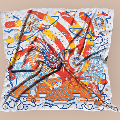 100% Twill Silk Scarf "Le Retour d'Ulysse"