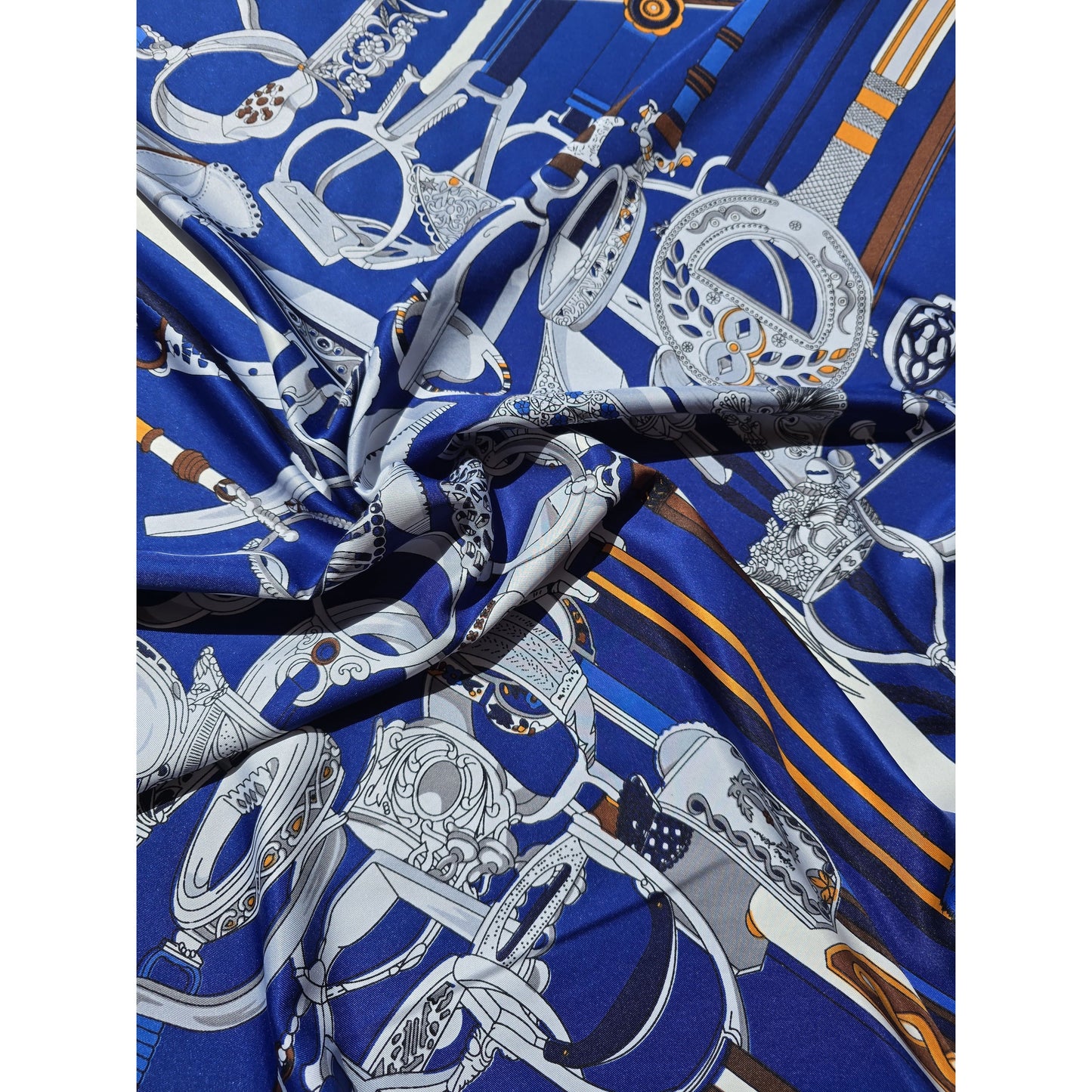 100% Twill Silk Scarf "La Course à l'Etrier"