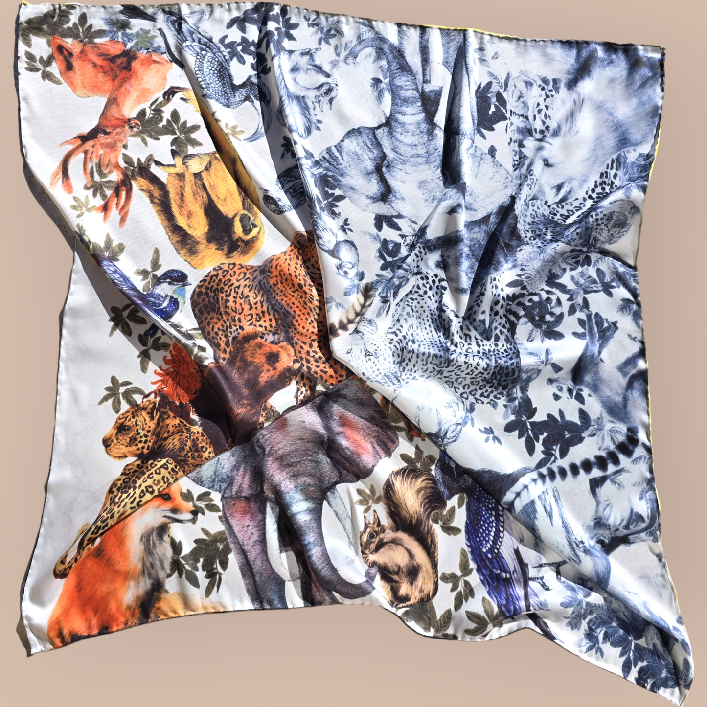 Pure Silk Twill Printed Scarf "Afrika"