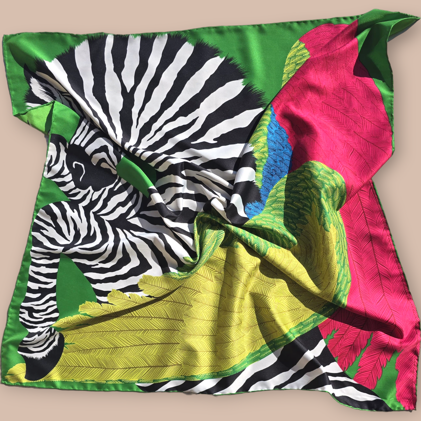 100% Twill Silk Scarf "Zebra"